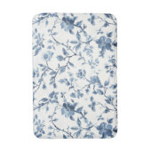 Hübsche Blau Weiße Blumen Badematte (Vorderseite Vertikal)