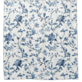 Hübsche Blau Weiße Florale   Duschvorhang (Vorderseite)