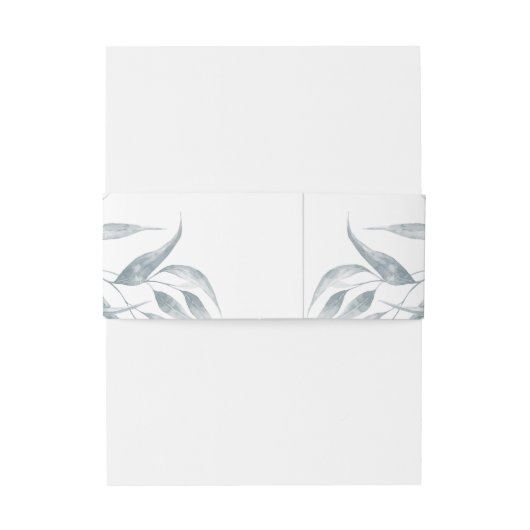 Hübsche blaue Blätter Einladungsbanderole (Rückseitenbeispiel)