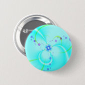 Hübsche blaue Blume Button (Vorne & Hinten)