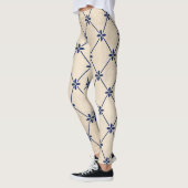 Hübsche Blaue Blume Leggings (Links)