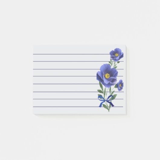 Hübsche blaue Blume Post-it Klebezettel (Vorderseite)