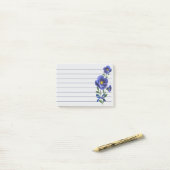 Hübsche blaue Blume Post-it Klebezettel (Auf Schreibtisch)