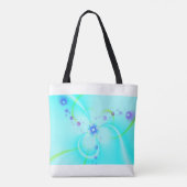 Hübsche blaue Blume Tasche (Rückseite)