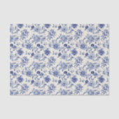 Hübsche Blaue Blumen Brautparty Seidenpapier (Vorderseite)