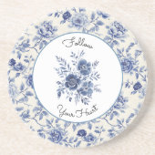 Hübsche blaue Blumen Getränkeuntersetzer (Vorne)