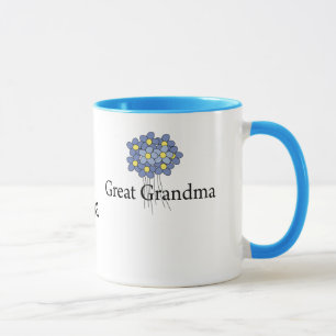 Hübsche blaue Blumen-großer Großmutter-T - Shirt Tasse