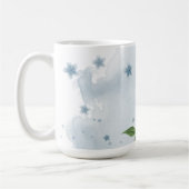 hübsche blaue Blumen Grün Kaffeetasse (Links)