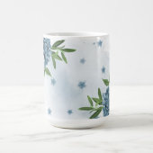 hübsche blaue Blumen Grün Kaffeetasse (Mittel)
