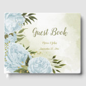 hübsche blaue Blumen grüne Blätter botanisch Gästebuch (Vorderseite)