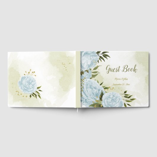 hübsche blaue Blumen grüne Blätter botanisch Gästebuch (Voll)