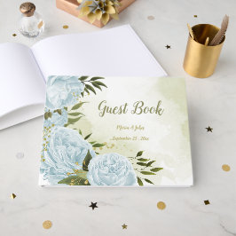 hübsche blaue Blumen grüne Blätter botanisch Gästebuch