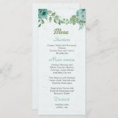 hübsche blaue Blumen grüne Blätter botanisch Menükarte (Vorne/Hinten)