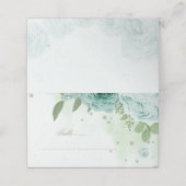 hübsche blaue Blumen grüne Blätter botanisch Platzkarte (Außenseite Aufgefaltet)