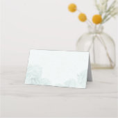 hübsche blaue Blumen grüne Blätter botanisch Platzkarte (Rückseite)