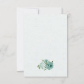 hübsche blaue Blumen grüne Blätter botanisch RSVP Karte (Rückseite)