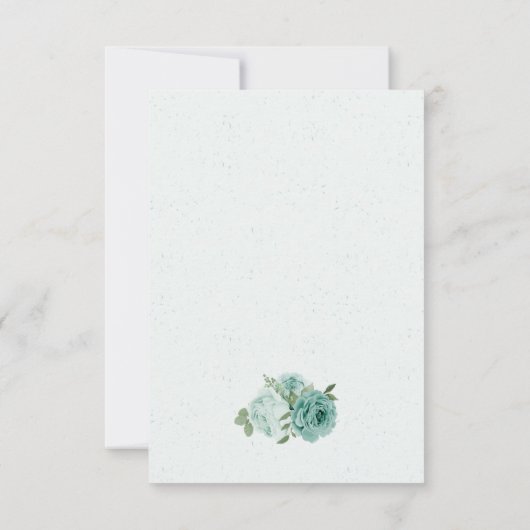 hübsche blaue Blumen grüne Blätter botanisch RSVP Karte (Rückseite)