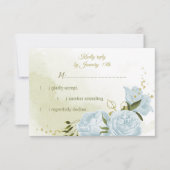 hübsche blaue Blumen grüne Blätter botanisch RSVP Karte (Vorderseite)