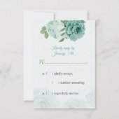 hübsche blaue Blumen Grüne Blätter botanische UAWG RSVP Karte (Vorderseite)