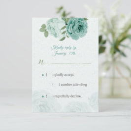 hübsche blaue Blumen Grüne Blätter botanische UAWG RSVP Karte