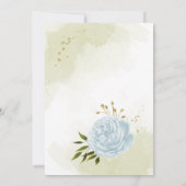 hübsche blaue Blumen Grünkarte Einladung (Rückseite)