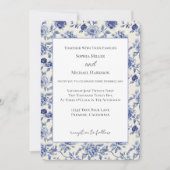 Hübsche blaue Blumen Hochzeit Einladung (Vorderseite)