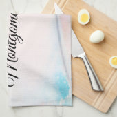 Hübsche blaue Blumen im rosa Hintergrund Geschirrtuch (Viertel Falte)