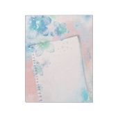 Hübsche blaue Blumen im rosa Hintergrund Notizblock (Rotiert)