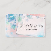 Hübsche blaue Blumen im rosa Hintergrund Visitenkarte (Vorderseite)