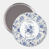 Hübsche blaue Blumen Magnet (Vorderseite/Rückseite)