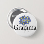 Hübsche blaue Blumen-Oma-T-Shirt Button (Vorne & Hinten)