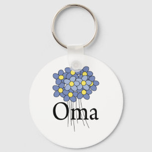 Hübsche blaue Blumen-Oma-T-Shirt Schlüsselanhänger