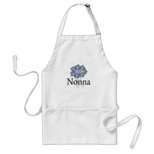 Hübsche blaue Blumen-Oma-T-Shirt Schürze