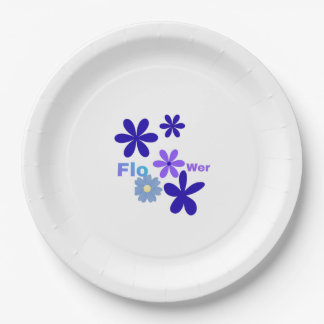 Hübsche blaue Blumen Papier Teller