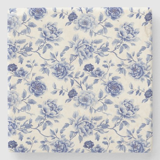 Hübsche blaue Blumen Steinuntersetzer (Vorderseite)