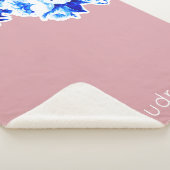 Hübsche blaue Blumen und Rosa Blüten Sherpadecke (3/4)