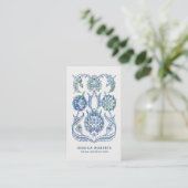 Hübsche blaue Boho-Yoga-Inderin Visitenkarte (Stehend Vorderseite)
