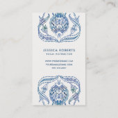 Hübsche blaue Boho-Yoga-Inderin Visitenkarte (Rückseite)