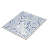 Hübsche Blaue Bunny Rabbit Bird Floral Faces Verla Fliese (Seite)