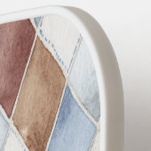Hübsche Blaue Creme Beige Braun Diamanten Pickleball Schläger (Linke Seite)