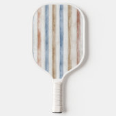 Hübsche Blaue Creme Beige Braun Diamanten Pickleball Schläger (Rückseite)