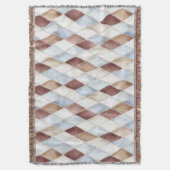 Hübsche Blaue Creme Beige Braune Diamanten Decke (Vorderseite Vertikal)