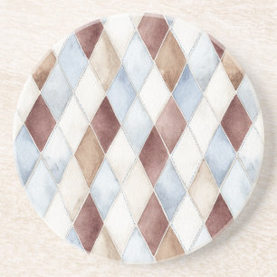 Hübsche Blaue Creme Beige Braune Diamanten Getränkeuntersetzer