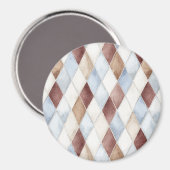 Hübsche Blaue Creme Beige Braune Diamanten Magnet (Vorderseite/Rückseite)