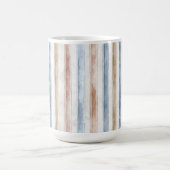 Hübsche Blaue Creme Beige Streifen Kaffeetasse (Mittel)