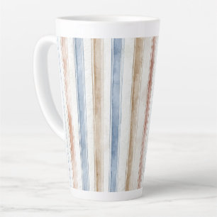 Hübsche Blaue Creme Beige Streifen Milchtasse