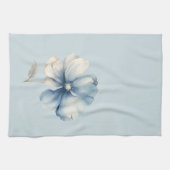 Hübsche blaue Creme-Blume Geschirrtuch (Horizontal)
