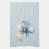 Hübsche blaue Creme-Blume Geschirrtuch (Vertikal)
