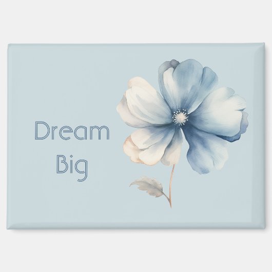 Hübsche blaue Creme-Blume Magnet (Vorderseite)