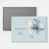 Hübsche blaue Creme-Blume Magnet (Vorderseite/Rückseite)